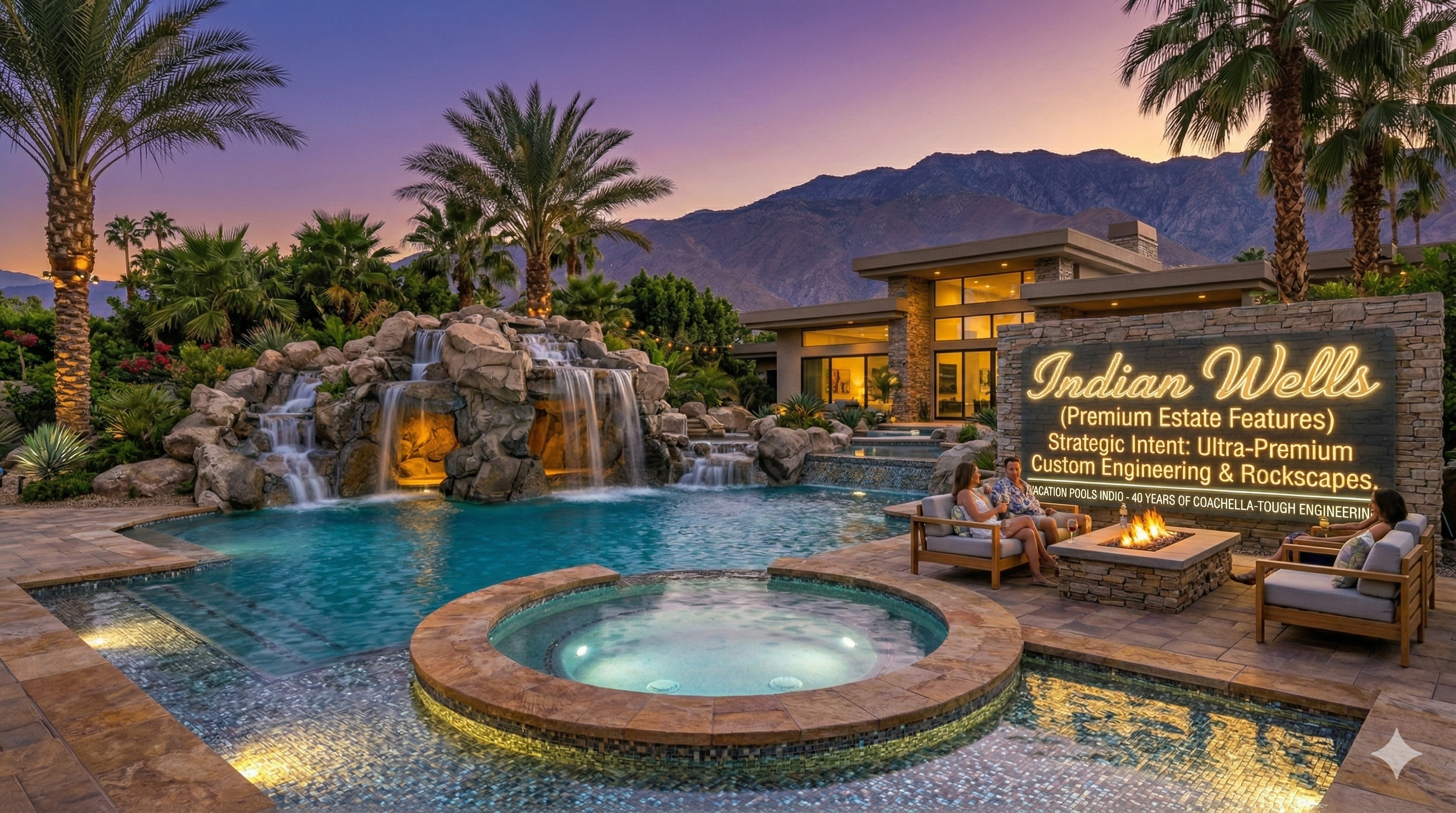 Luxury pool construction and service in Indian Wells, Coachella Valley by Vacation Pools Inc